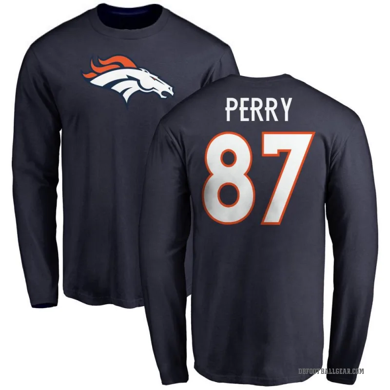 A.T. Perry Men's Navy Denver Broncos Logo Long Sleeve T-Shirt -
