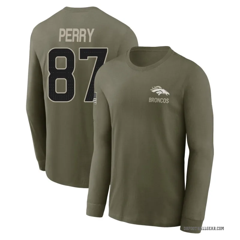 A.T. Perry Men's Olive Denver Broncos 2025 Salute to Service Sideline Long Sleeve T-Shirt