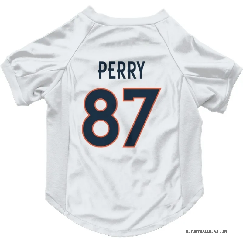 A.T. Perry  White Denver Broncos  Cat & Dog Pet Jersey