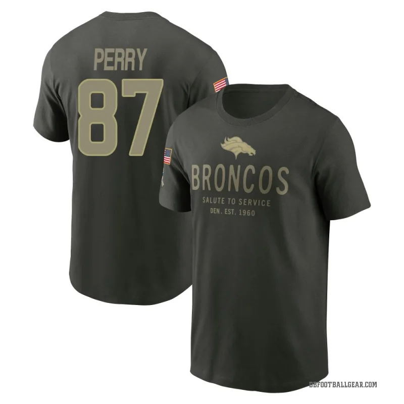 A.T. Perry Youth Green Denver Broncos Forest/ 2025 Salute to Service Sideline Primary Edge T-Shirt