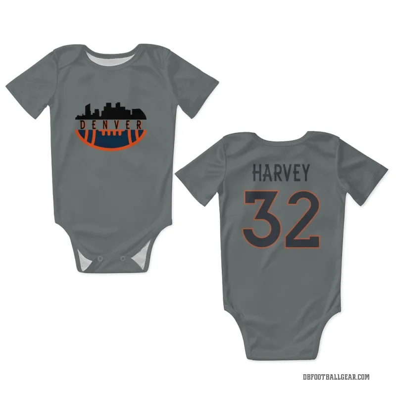 Ahmari Harvey  Gray Denver Broncos  Newborn & Infant Bodysuit