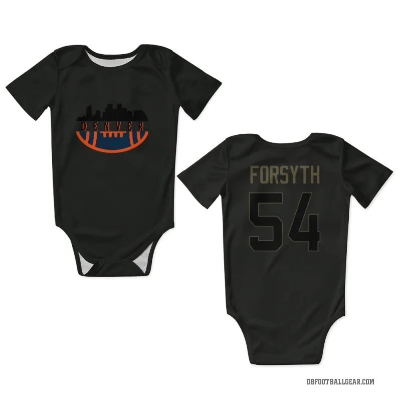 Alex Forsyth  Black Denver Broncos  Service Newborn & Infant Bodysuit