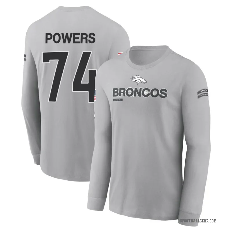 Ben Powers Men's Gray Denver Broncos 2024 Salute to Service Long Sleeve T-Shirt