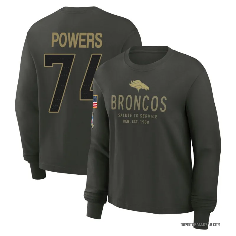 Ben Powers Women's Green Denver Broncos Dark/ 2025 Salute to Service Sideline Long Sleeve T-Shirt