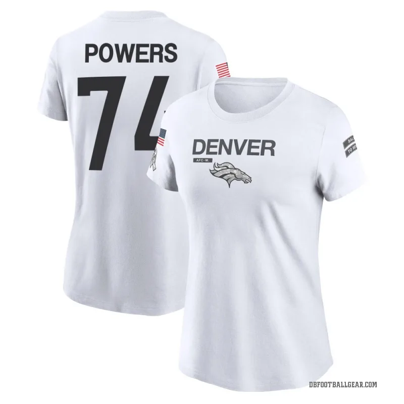 Ben Powers Women's White Denver Broncos 2024 Salute to Service Performance T-Shirt