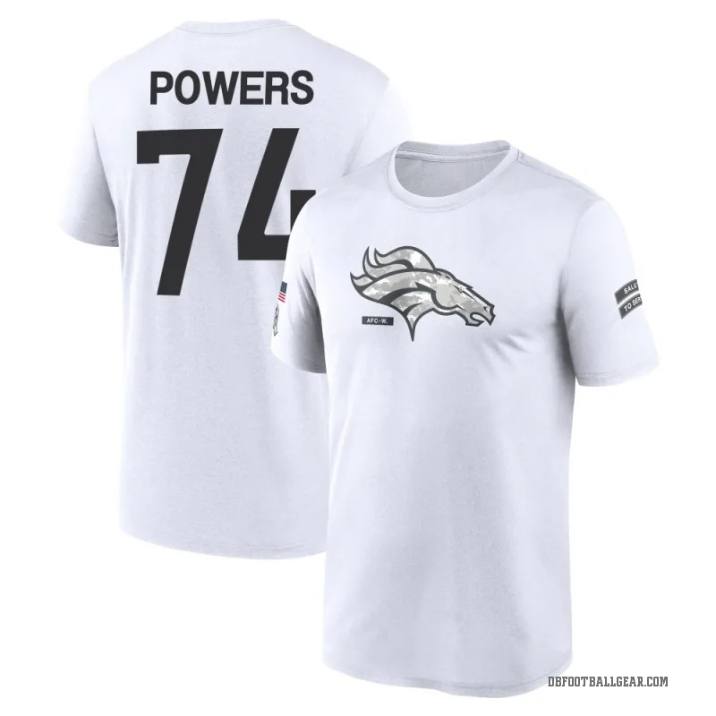 Ben Powers Youth White Denver Broncos 2024 Salute to Service Performance T-Shirt