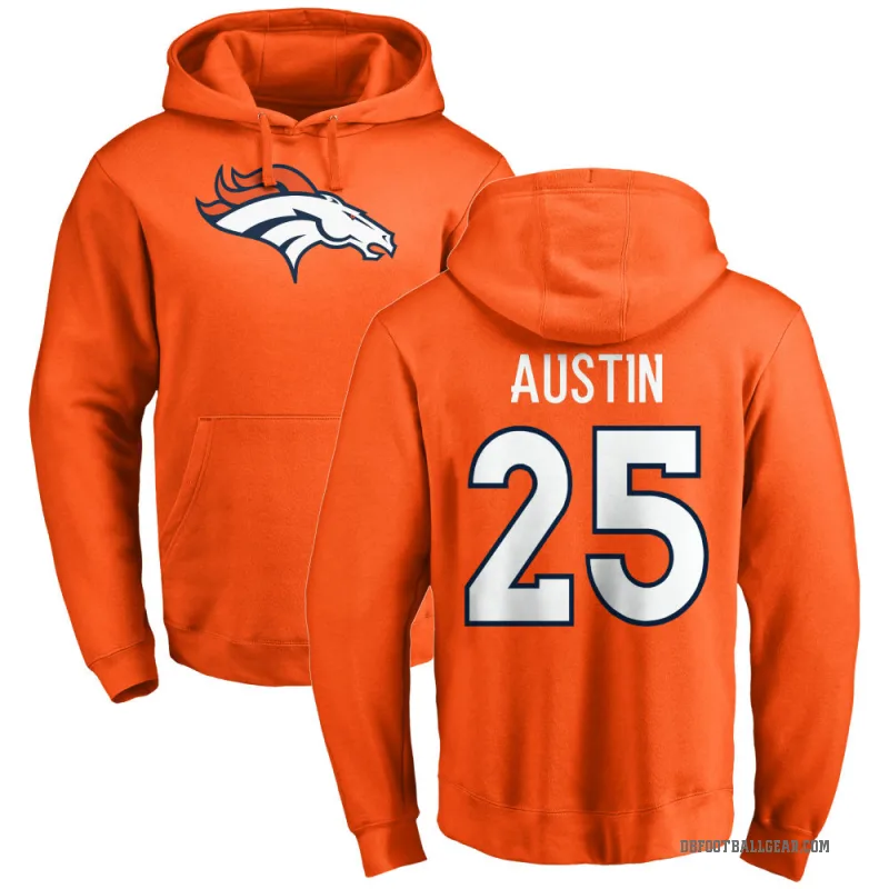 Brent Austin Men's Orange Denver Broncos Pro Line Logo Pullover Hoodie