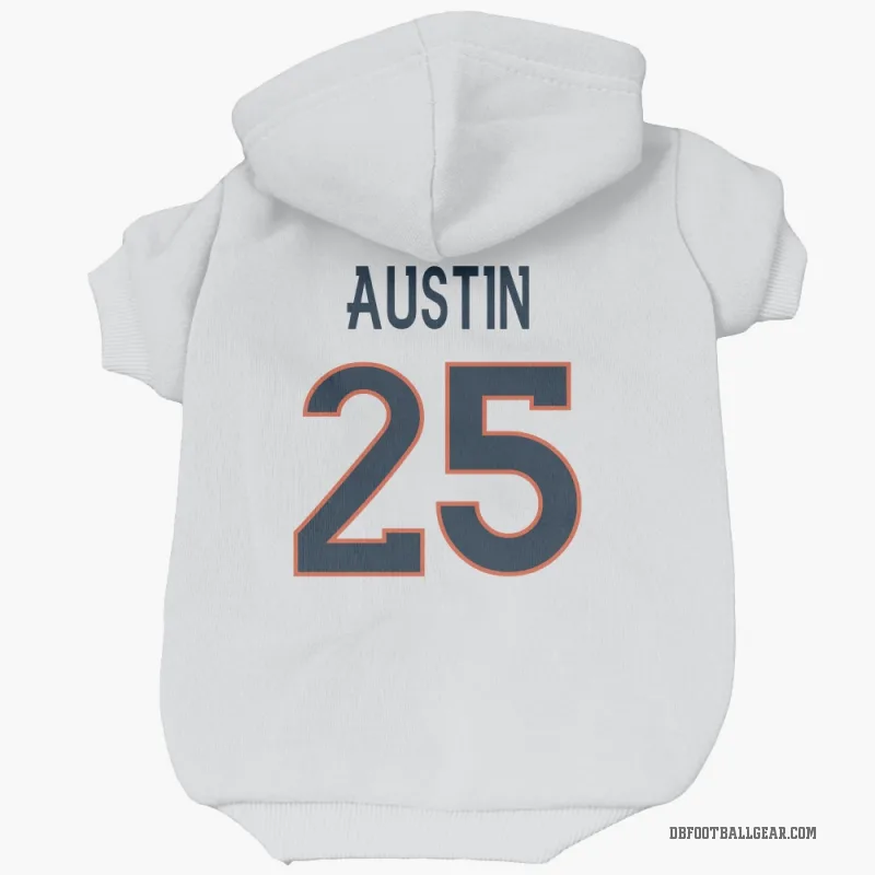 Brent Austin  White Denver Broncos  Cat & Dog Pet Hoodie