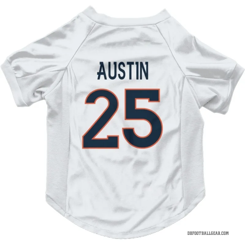 Brent Austin  White Denver Broncos  Cat & Dog Pet Jersey