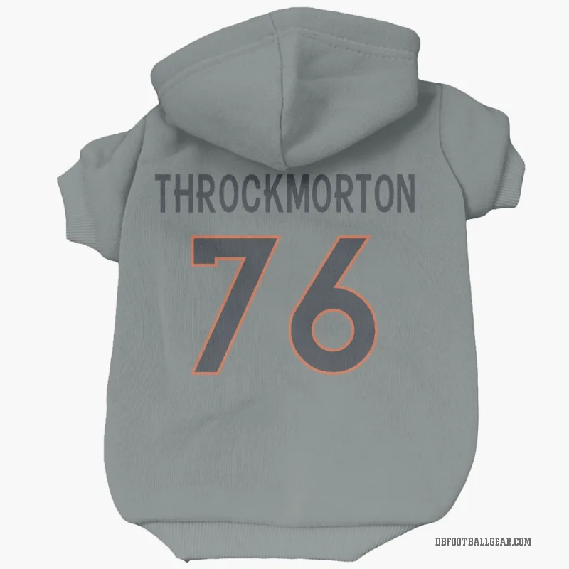 Calvin Throckmorton  Gray Denver Broncos  Cat & Dog Pet Hoodie
