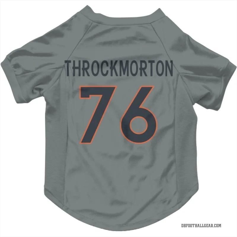 Calvin Throckmorton  Gray Denver Broncos  Cat & Dog Pet Jersey
