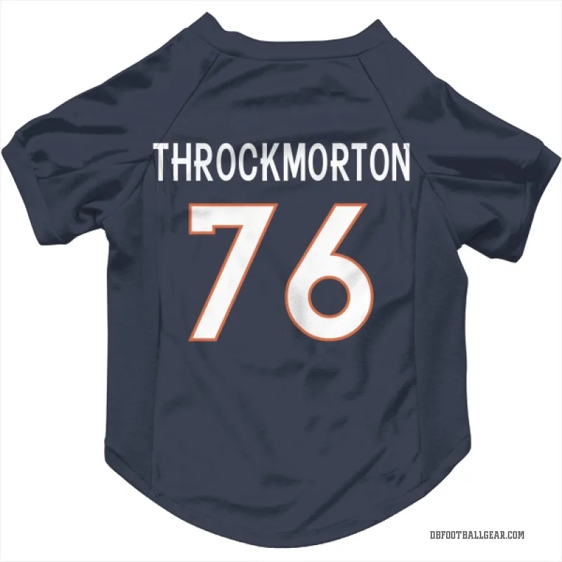 Calvin Throckmorton  Navy Denver Broncos  Cat & Dog Pet Jersey