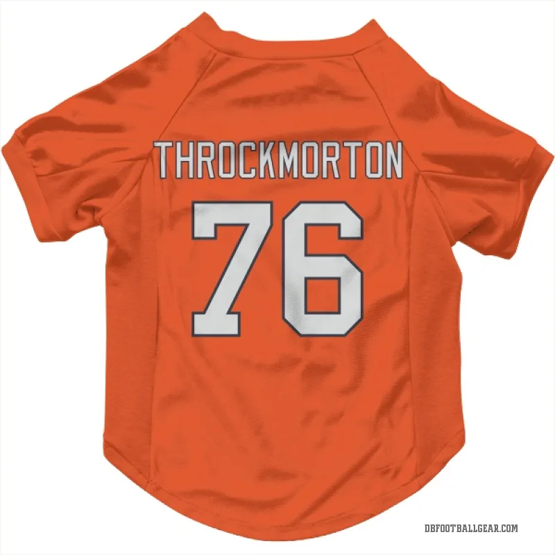 Calvin Throckmorton  Orange Denver Broncos  Cat & Dog Pet Jersey