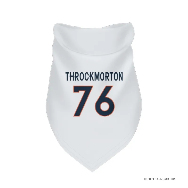 Calvin Throckmorton  White Denver Broncos  Cat & Dog Pet Bandana