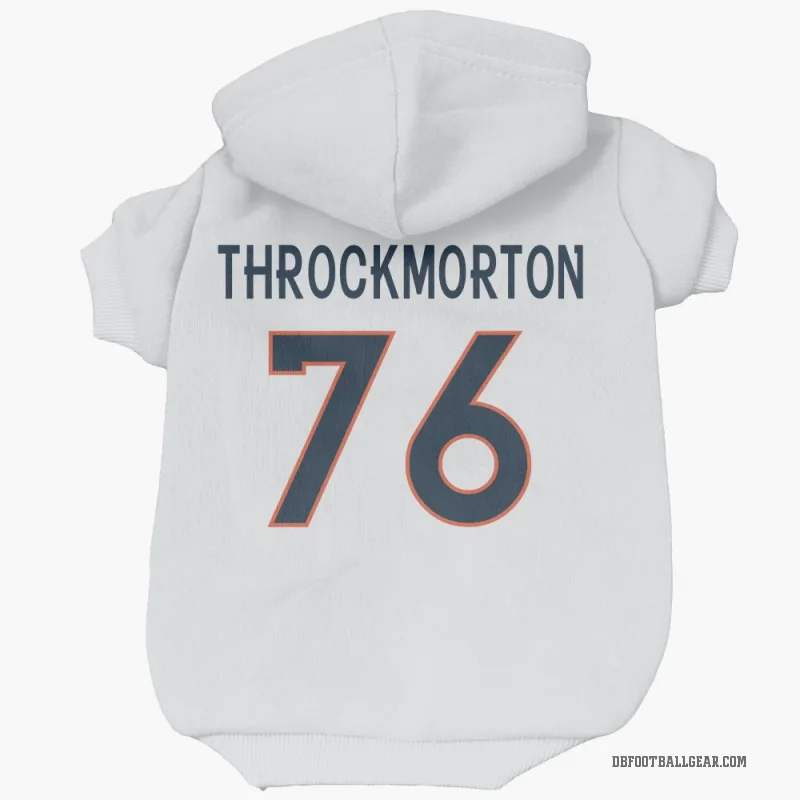Calvin Throckmorton  White Denver Broncos  Cat & Dog Pet Hoodie