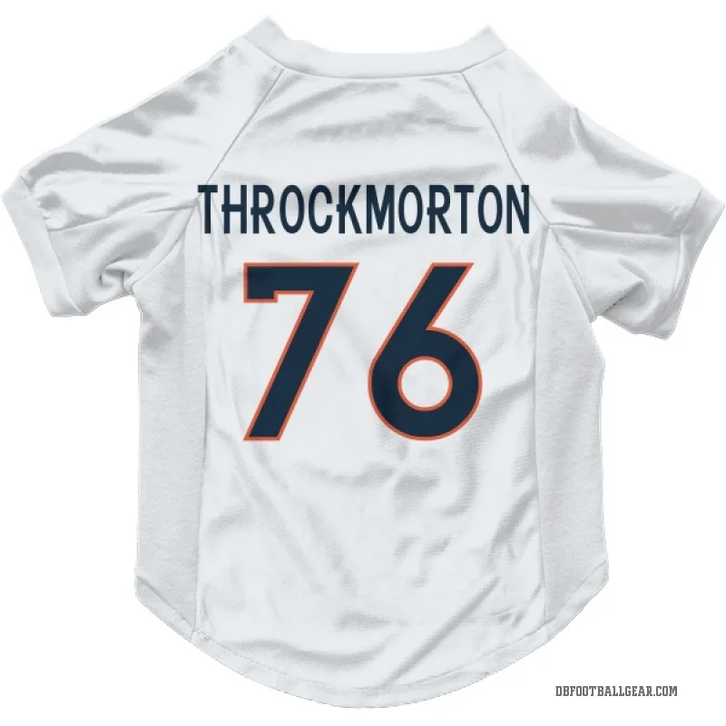 Calvin Throckmorton  White Denver Broncos  Cat & Dog Pet Jersey