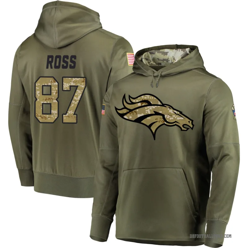 Cam Ross Men's Olive Denver Broncos Salute to Service Pullover Hoodie