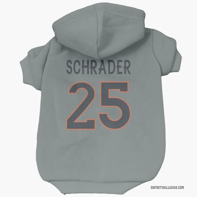 Cody Schrader  Gray Denver Broncos  Cat & Dog Pet Hoodie