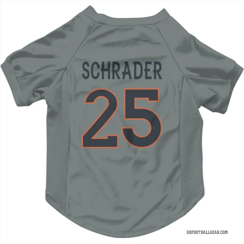Cody Schrader  Gray Denver Broncos  Cat & Dog Pet Jersey