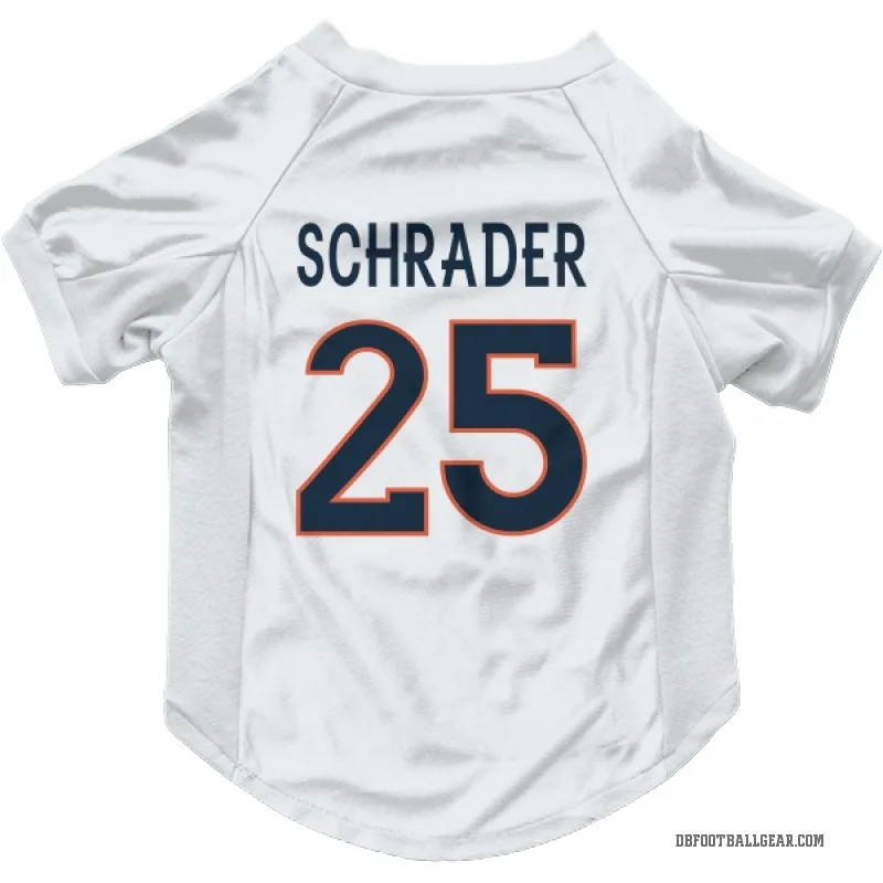 Cody Schrader  White Denver Broncos  Cat & Dog Pet Jersey