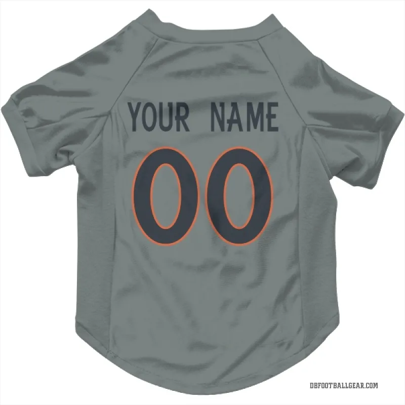 Custom  Gray Denver Broncos   Cat & Dog Pet Jersey