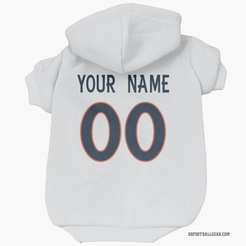 Custom  White Denver Broncos   Cat & Dog Pet Hoodie