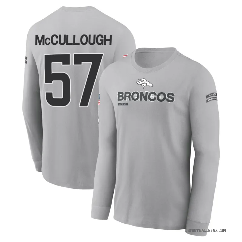 Dasan McCullough Men's Gray Denver Broncos 2024 Salute to Service Long Sleeve T-Shirt