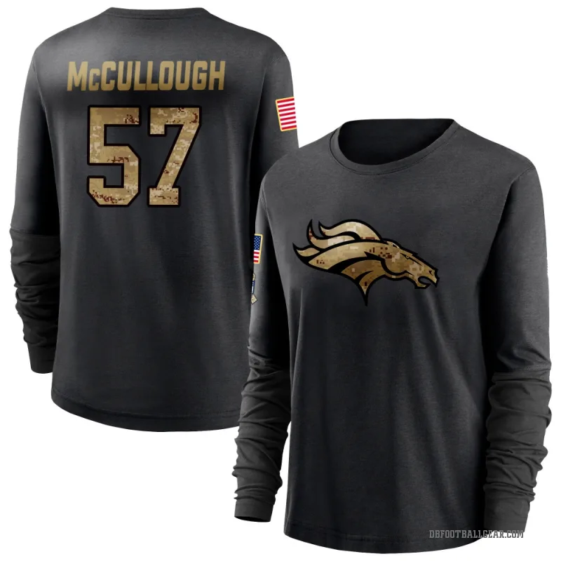 Dasan McCullough Women's Black Denver Broncos 2020 Salute To Service Sideline Performance Long Sleeve T-Shirt
