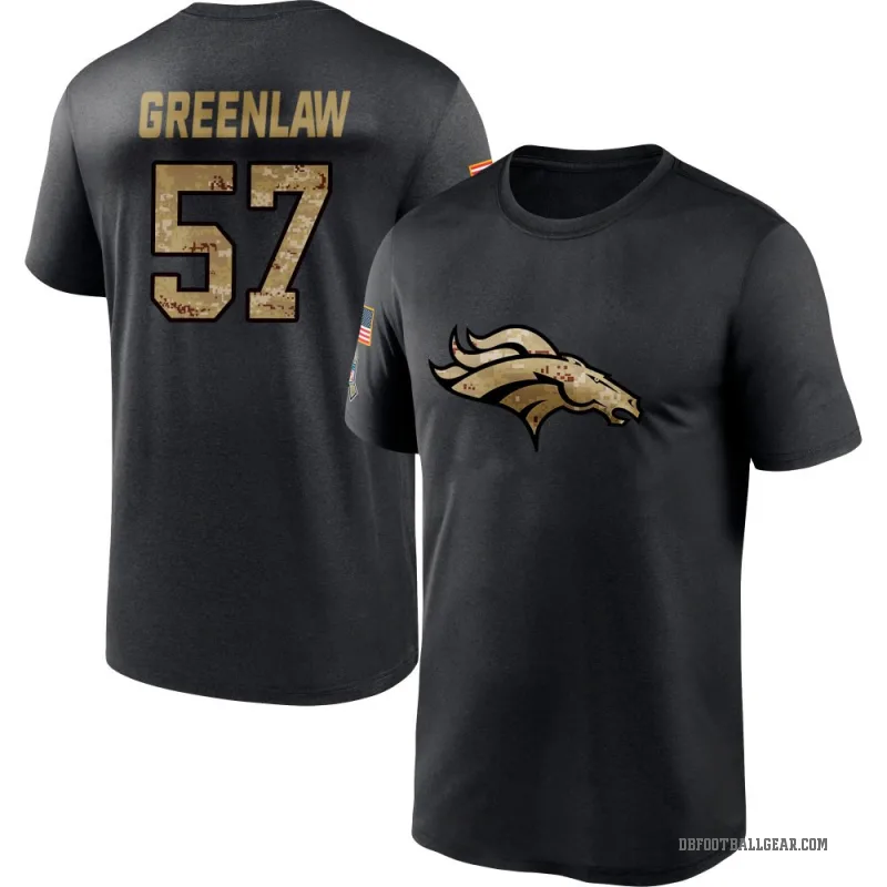 Dre Greenlaw Men's Green Denver Broncos Black 2020 Salute To Service Performance T-Shirt