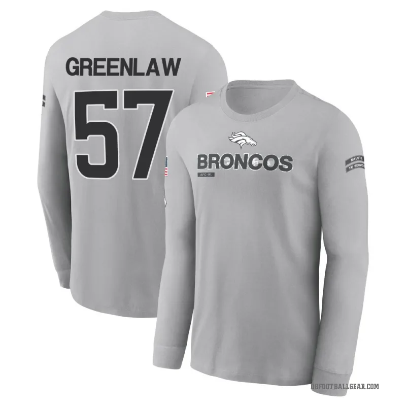 Dre Greenlaw Men's Green Denver Broncos Gray 2024 Salute to Service Long Sleeve T-Shirt