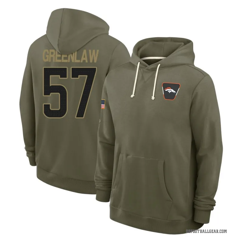 Dre Greenlaw Men's Green Denver Broncos Olive 2025 Salute to Service Hoodie