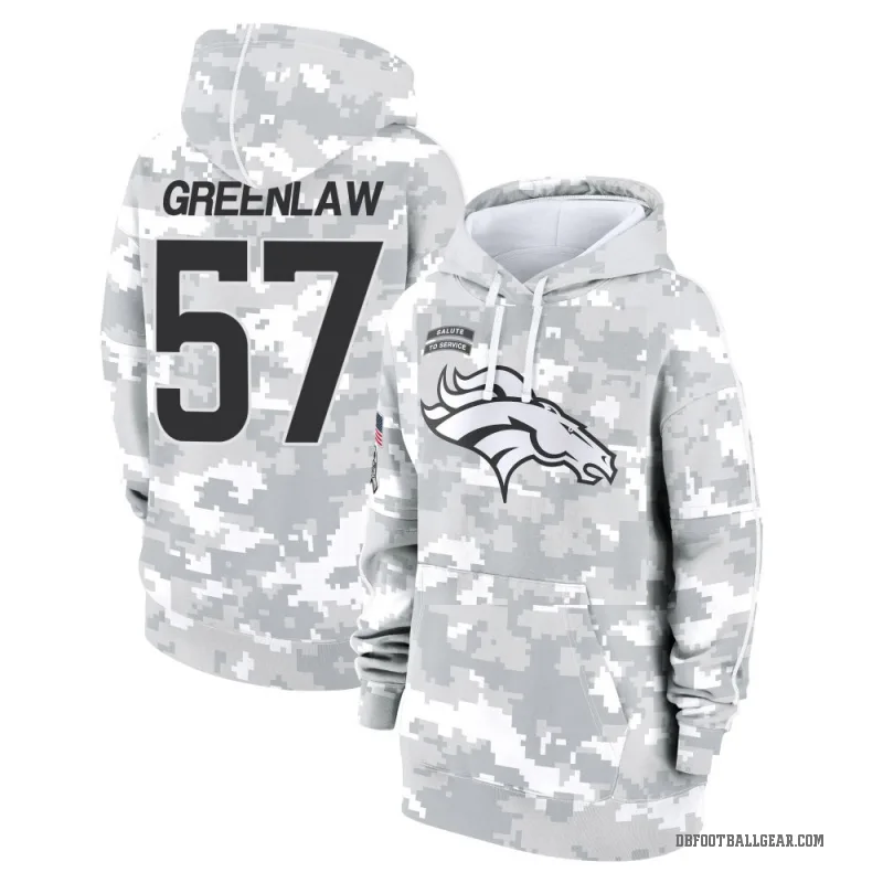 Dre Greenlaw Women's Green Denver Broncos Arctic Camo 2024 Salute to Service Club Fleece Pullover Hoodie