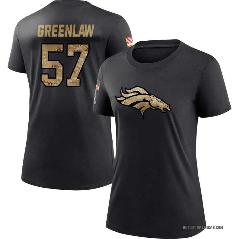 Dre Greenlaw Women's Green Denver Broncos Black 2020 Salute To Service Performance T-Shirt
