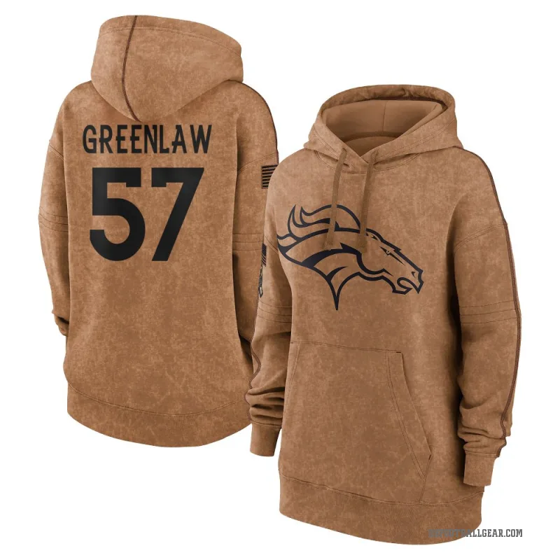Dre Greenlaw Women's Green Denver Broncos Brown 2023 Salute To Service Pullover Hoodie