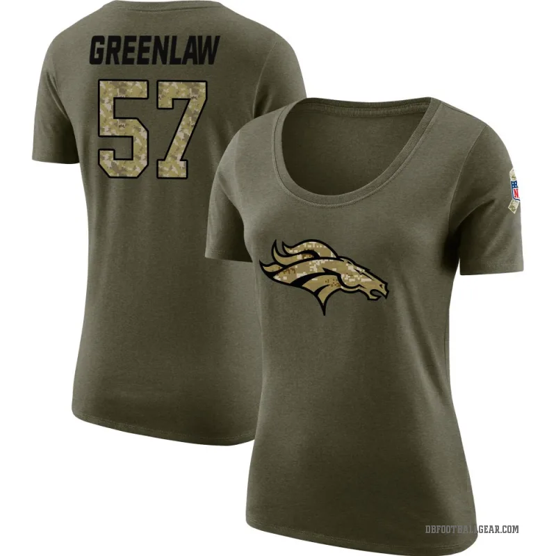 Dre Greenlaw Women's Green Denver Broncos Salute to Service Olive Scoop Neck T-Shirt
