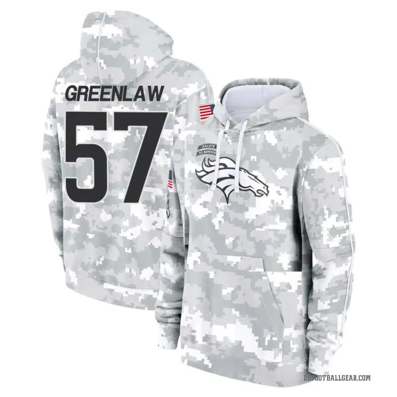 Dre Greenlaw Youth Green Denver Broncos Arctic Camo 2024 Salute to Service Club Fleece Pullover Hoodie