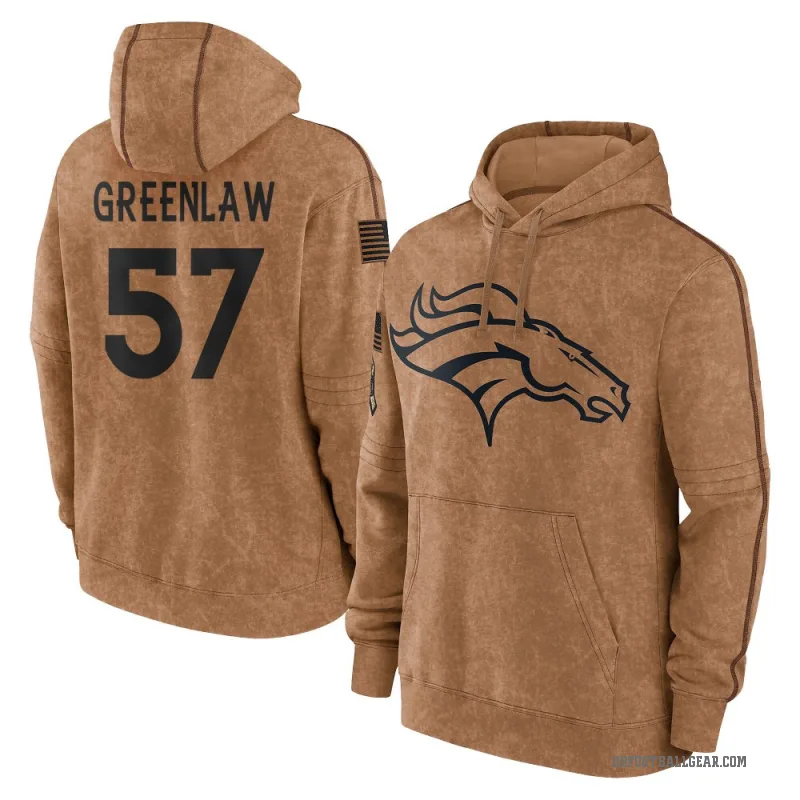 Dre Greenlaw Youth Green Denver Broncos Brown 2023 Salute To Service Club Pullover Hoodie
