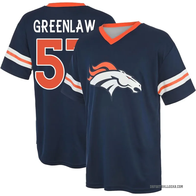 Dre Greenlaw Youth Green Denver Broncos Navy Game Day V-Neck T-Shirt