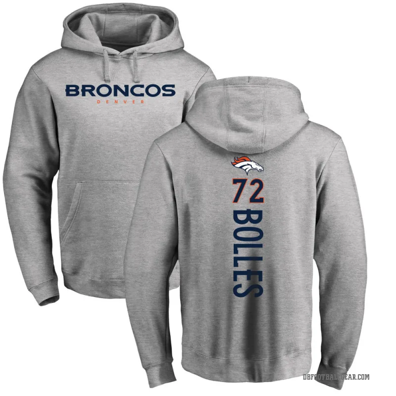Garett Bolles Men's Denver Broncos Pro Line Ash Backer Pullover Hoodie