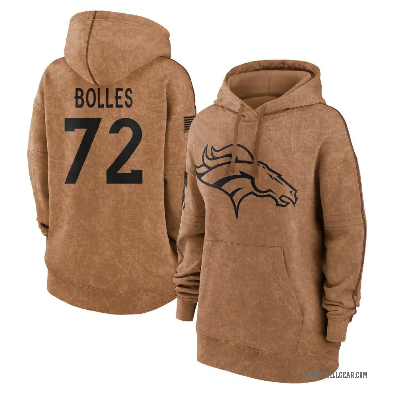 Garett Bolles Women's Brown Denver Broncos 2023 Salute To Service Pullover Hoodie