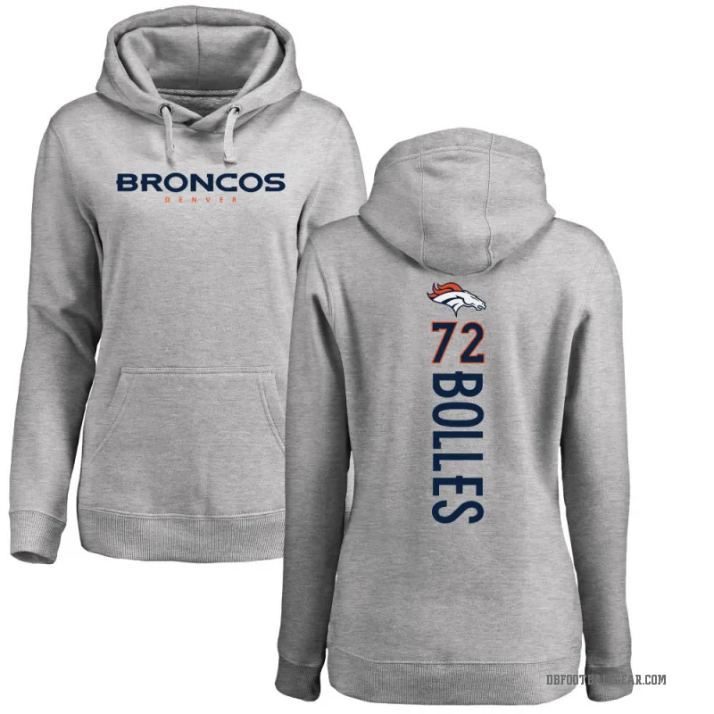 Garett Bolles Women's Denver Broncos Pro Line Ash Backer Pullover Hoodie