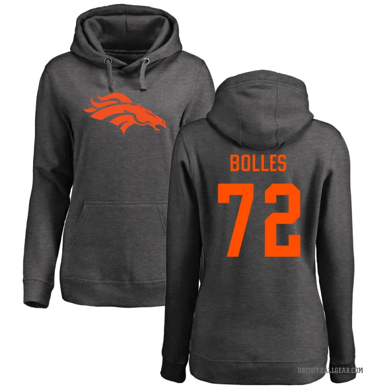 Garett Bolles Women's Denver Broncos Pro Line by Branded Ash One Color Pullover Hoodie