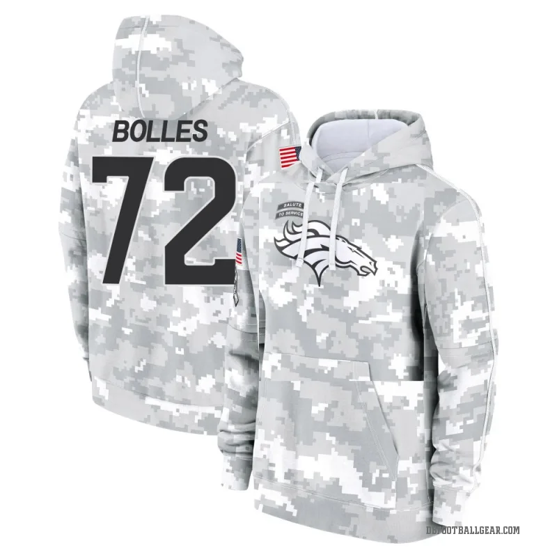 Garett Bolles Youth Camo Denver Broncos Arctic 2024 Salute to Service Club Fleece Pullover Hoodie