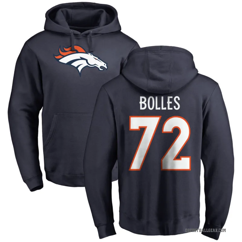 Garett Bolles Youth Navy Denver Broncos Pro Line Logo Pullover Hoodie