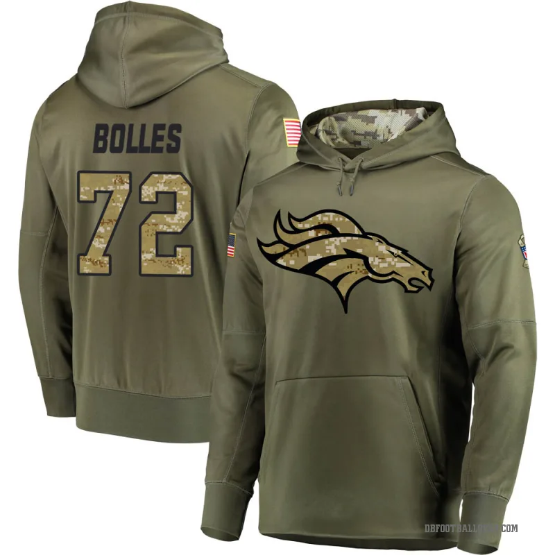 Garett Bolles Youth Olive Denver Broncos Salute to Service Pullover Hoodie