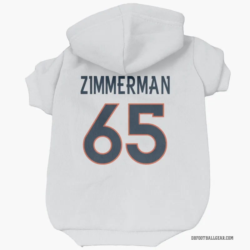 Gary Zimmerman  White Denver Broncos  Cat & Dog Pet Hoodie