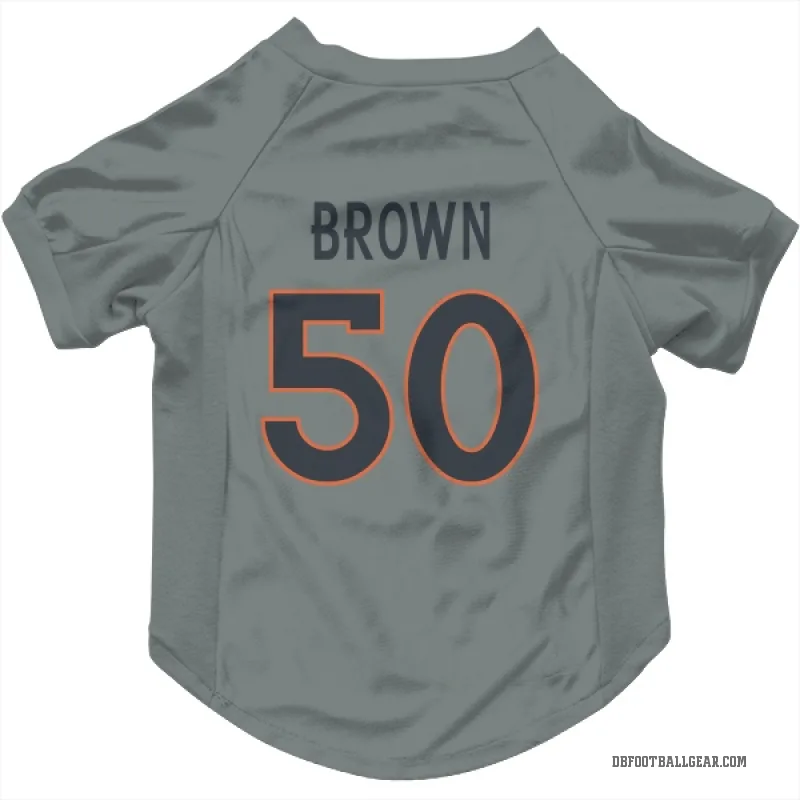 JB Brown  Gray Denver Broncos  Cat & Dog Pet Jersey