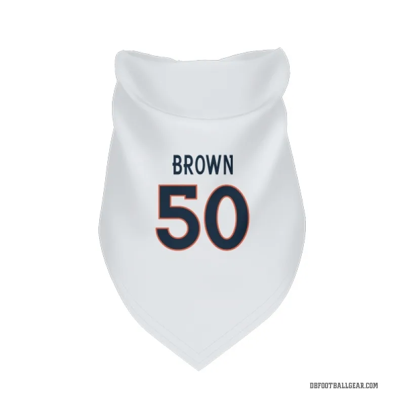 JB Brown  White Denver Broncos  Cat & Dog Pet Bandana