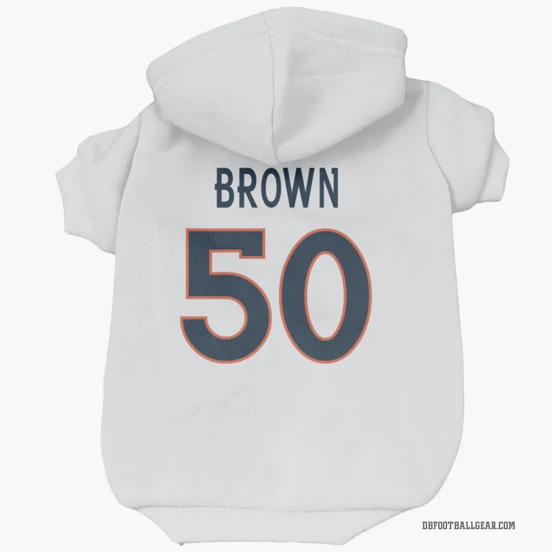 JB Brown  White Denver Broncos  Cat & Dog Pet Hoodie