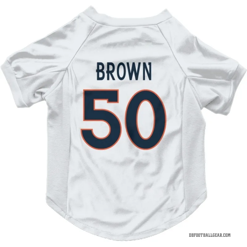 JB Brown  White Denver Broncos  Cat & Dog Pet Jersey